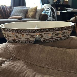 Temptations Old World Divided Casserole- Brown. VTG.